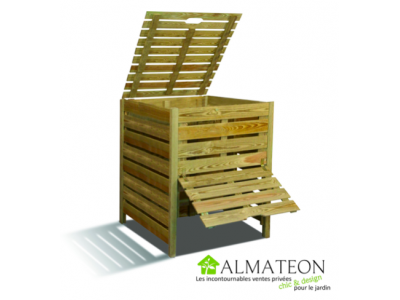 Composteur en bois avec trappe de 800L Composteur en bois avec trappe de 800L