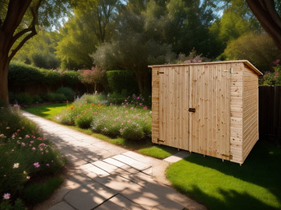 Armoire de jardin 2,75 m2 dim 220 x 125 x 162 cm en bois massif certifie fsc HABRITA FORESTA
