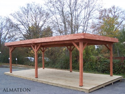 Pergola XXL en bois OMBRA 24,64 m2 à toit plat de dimensions 3,54 x 6,96 m