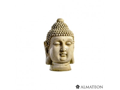Tête de Bouddha ton clair, Hauteur 42 cm