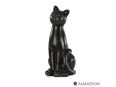 Statue De Chat Deco Cire Noir Hauteur 42 Cm Almateon