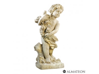 Statue de l'enfant aux roses, Hauteur 65 cm
