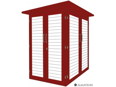 Armoire de jardin 6,5 m2 dim 200 x 125 x 217 cm en bois coloris rouge Garantie 5 ans WEKA OLG