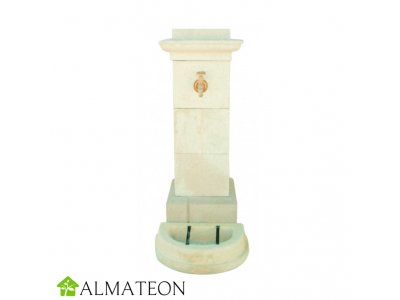 Fontaine de ville ton vieilli 68 x 40 x 115cm avec robinet