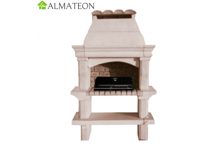 Barbecue en pierre PROVENCE seul 115 x 60 x 234 cm avec grille de cuisson