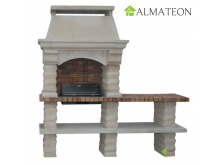 Barbecue en pierre PROVENCE avec 1 table 218 x 60 x 234 cm avec grille de  cuisson - ALMATEON