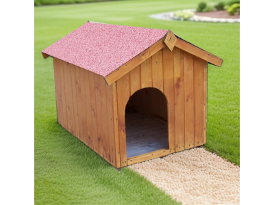 Niche en bois bi-pente pour moyen chien 0,96m2 toit bitumé