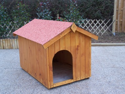 Niche en bois bi-pente pour moyen chien 0,96m2 toit bitumé