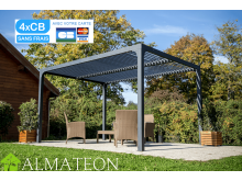MEGA BRADERIE Pergola bioclimatique 360 x 300 x 231 cm en aluminium Garantie 5 ans ventelles 2 ans coloris gris anthracite PER 3