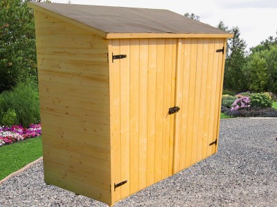 Armoire de jardin 175 x 72 x 174 cm en bois massif avec un grand volume et étagère de rangement HABRITA FORESTA