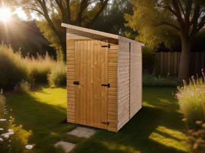Armoire de jardin 223 x 130 x 220 cm en bois massif avec porte latérale fabrication Europe HABRITA FORESTA