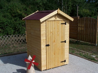 Abri de jardin 1,35 m2 en bois massif multi fonction avec plancher Dim 140 x 145 x 203 cm HABRITA FORESTA