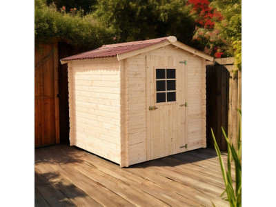Abri de jardin 3,08 m2 en bois massif sans plancher madriers 20 mm Dim 205 x 199 x 197 cm HABRITA FORESTA