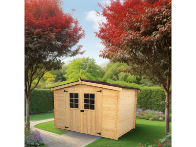 Abri de jardin 4,59 m2 dim 310 x 188 x 197 cm  sans plancher Garantie 2 ans fabrication Europe HABRITA FORESTA