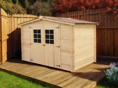 Abri de jardin 4,59 m2 dim 310 x 188 x 197 cm  sans plancher Garantie 2 ans fabrication Europe HABRITA FORESTA