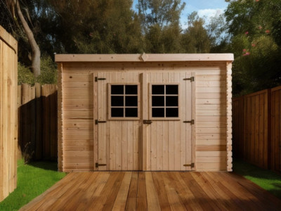 Abri de jardin 6,04 m2 en bois massif sans plancher Dim 304 x 198 x 200 cm HABRITA FORESTA