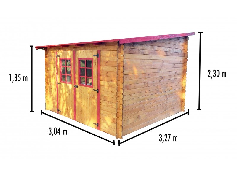 Abri de Jardin Bois 28 mm (204x210x197cm) - Habrita