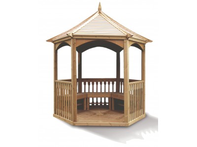 Tonnelle bois hexagonal élégant de 4,74m2 en pin traité HABRITA