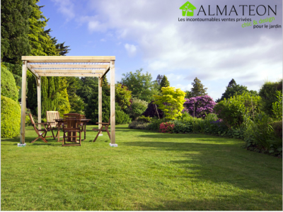 Carport Autoclavé de 4m2 toit plat économique avec couverture