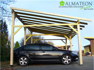 Carport de 28,44m2 monopente avec préparation pour couverture légère