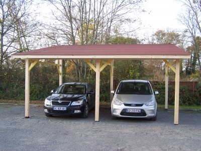 Carport de 22,85m2 monopente avec couverture bardeau bitumé