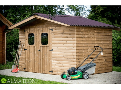 Abri de jardin 7,25 m2 THT 342 x 302 x 235 cm en bois sapin fabrication Française Garantie 10 ans HABRITA FORESTA