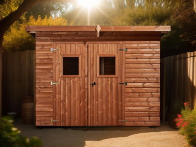 Abri de jardin 5,20 m2 en bois 333 x 220 x 220 cm THT, toit mono pente Garantie 10 ans HABRITA FORESTA