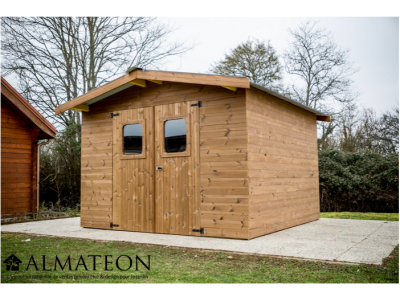 Abri de jardin 8,64 m2 en sapin 342 x 360 x 232 cm THT fabrication Française Garantie 10 ans HABRITA FORESTA