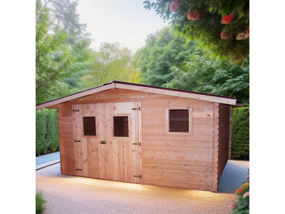 Abri de jardin 10,64 m2 DUBLIN 424 x 304 x 226 cm en bois douglas fabrication Française Garantie 5 ans HABRITA FORESTA