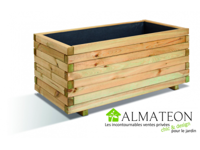 Jardinière rectangle STOCKHOLM 50 en bois de 143 L Jardinière rectangle STOCKHOLM 50 en bois de 143 L