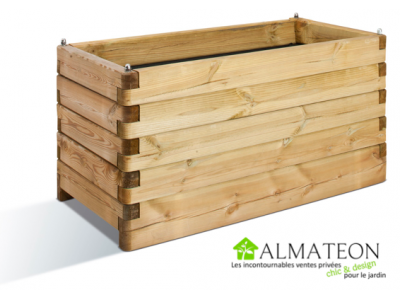 Bac à fleur rectangle OLEA 100 en bois de 134 L (grand volume) Bac à fleur rectangle OLEA 100 en bois de 134 L (grand volume)