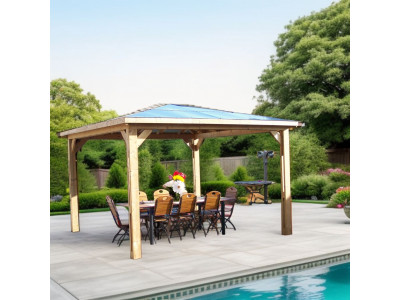 Pool House bluetherm structure en bois et toit en panneaux ACP 14,36m2
