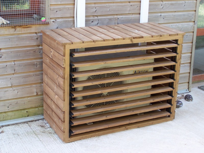 Cache Climatiseur Extérieur En Bois Carbonisé - Support Fleurs Décoratif - 4 Tailles - Jardin/Balcon