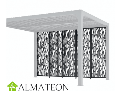 Panneaux brises vues moucharabieh pour pergola bioclimatique PER 3630 BI et PER 3660 BI en acier 