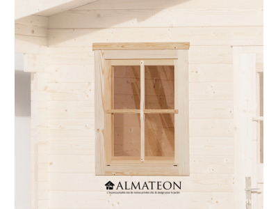 Fenêtre supplémentaire simple pour abris en madriers 21 et 28 mm, 69 x 79 cm, brut