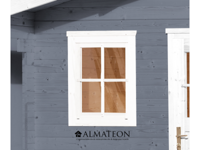 Fenêtre supplémentaire simple pour abris en madriers 21 et 28 mm, 69 x 79 cm, blanc