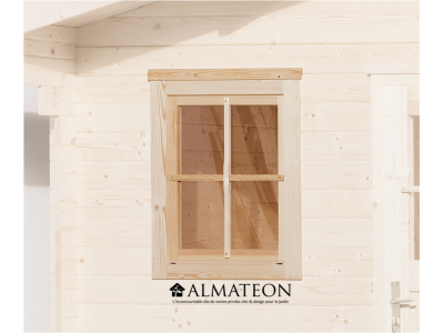 Fenêtre supplémentaire simple pour abri en madriers 45 mm, 69 x 79 cm, brut