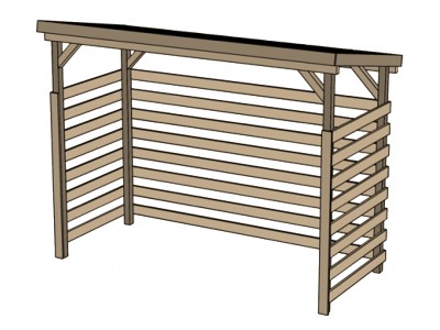 Abri buches 264 x 114 x 204 cm en bois impregne autoclave Garantie 5 ans  WEKA OLG - ALMATEON