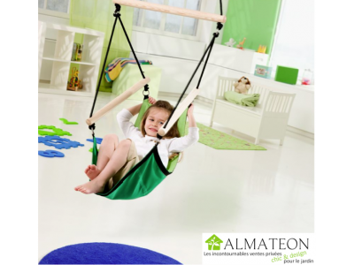 Fauteuil suspendu Kid's Swinger vert pour enfants avec support