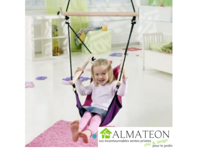 Fauteuil suspendu Kid's Swinger rose pour enfants avec support