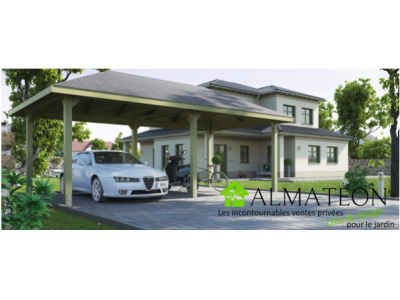 Carport sans bardeaux de 18,8 m2, Taille 2, aspect brut