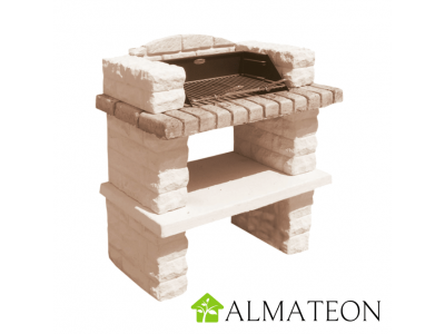  Barbecue en pierre SONNAC 100 x 60 x 110cm avec bloc de cuisson