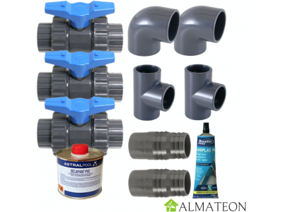 Kit by-pass deluxe complet Ubbink Heatermax pour pompes à chaleur modèle INVERTER