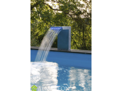 PRIX EN BAISSE Cascade piscines Ubbink en INOX avec éclairage LED bleu intégré modèle STRAIGHT