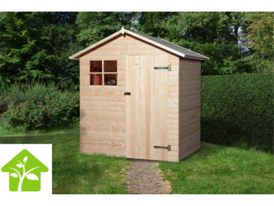 Abri de jardin 2,4 m2 dim 180 x 135 x 217 cm en bois coloris brut Garantie 5 ans WEKA OLG