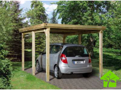 Carport simple de 11,7 m2 pour voiture avec couverture de toit plat en PVC, taille 1