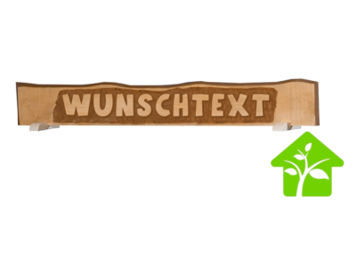 Panneau en bois massif avec texte individuel (max 12 lettres)