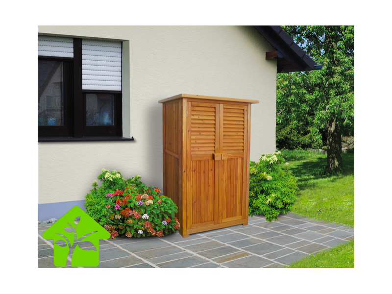 Armoire de jardin 80 x 43 x 160 cm en bois massif avec double porte WEKA OLG ALMATEON