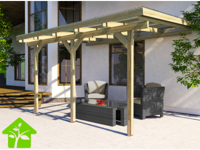 Toit terrasse en bois de 9,6 m2 imprégnée autoclave, taille 3