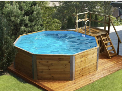 PROMO piscine bois hors-sol octogonale de 18,2 m3 WEKA modèle BALI